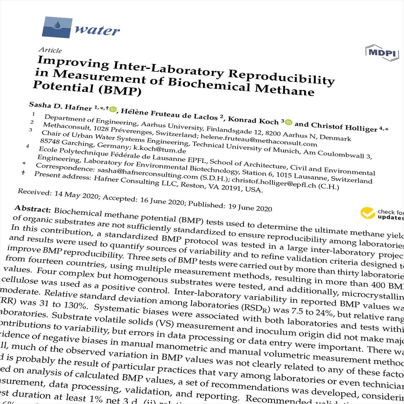 Inter-laboratory Reproducibility of BMP